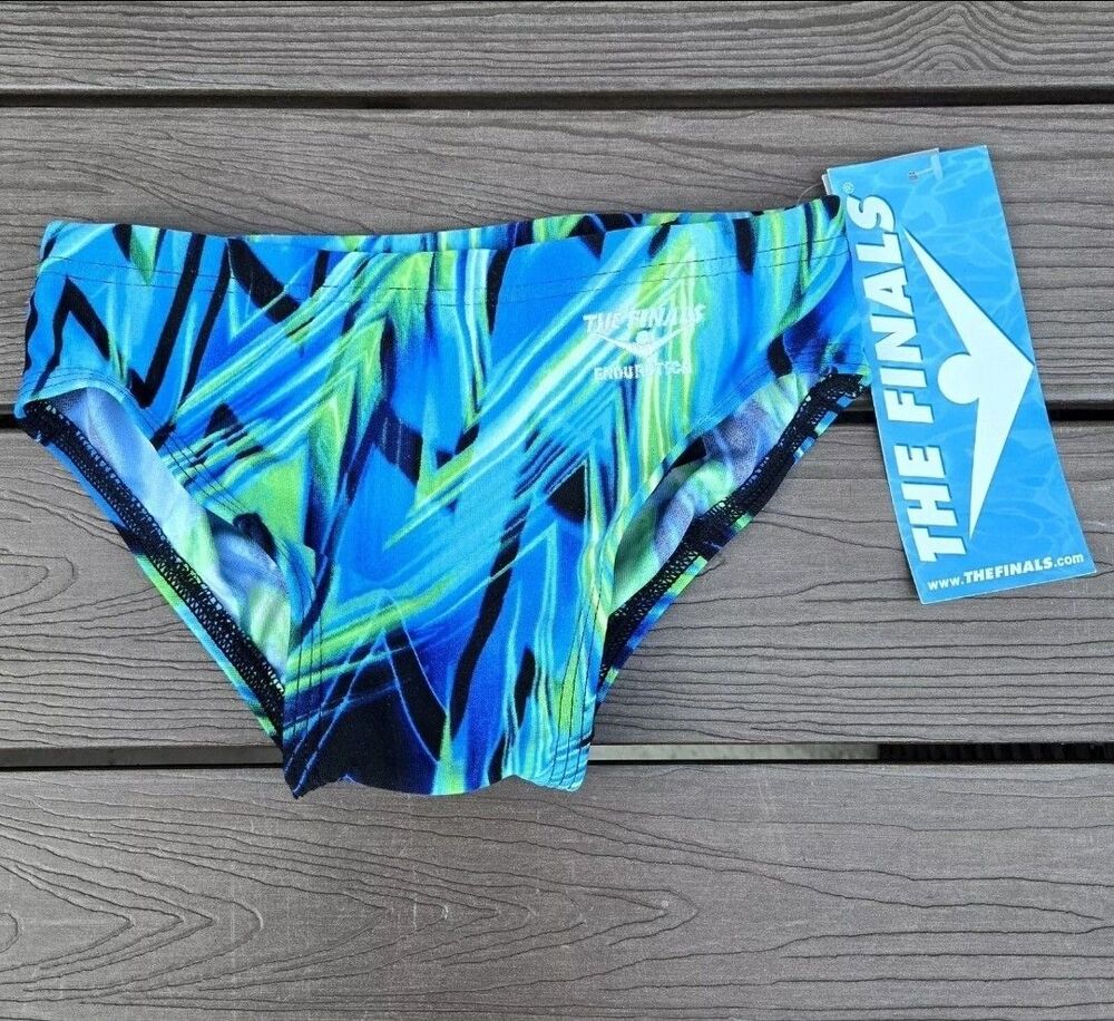 The Finals Blue/Green Onyx Racer Briefs, Mens Size 36 NEW